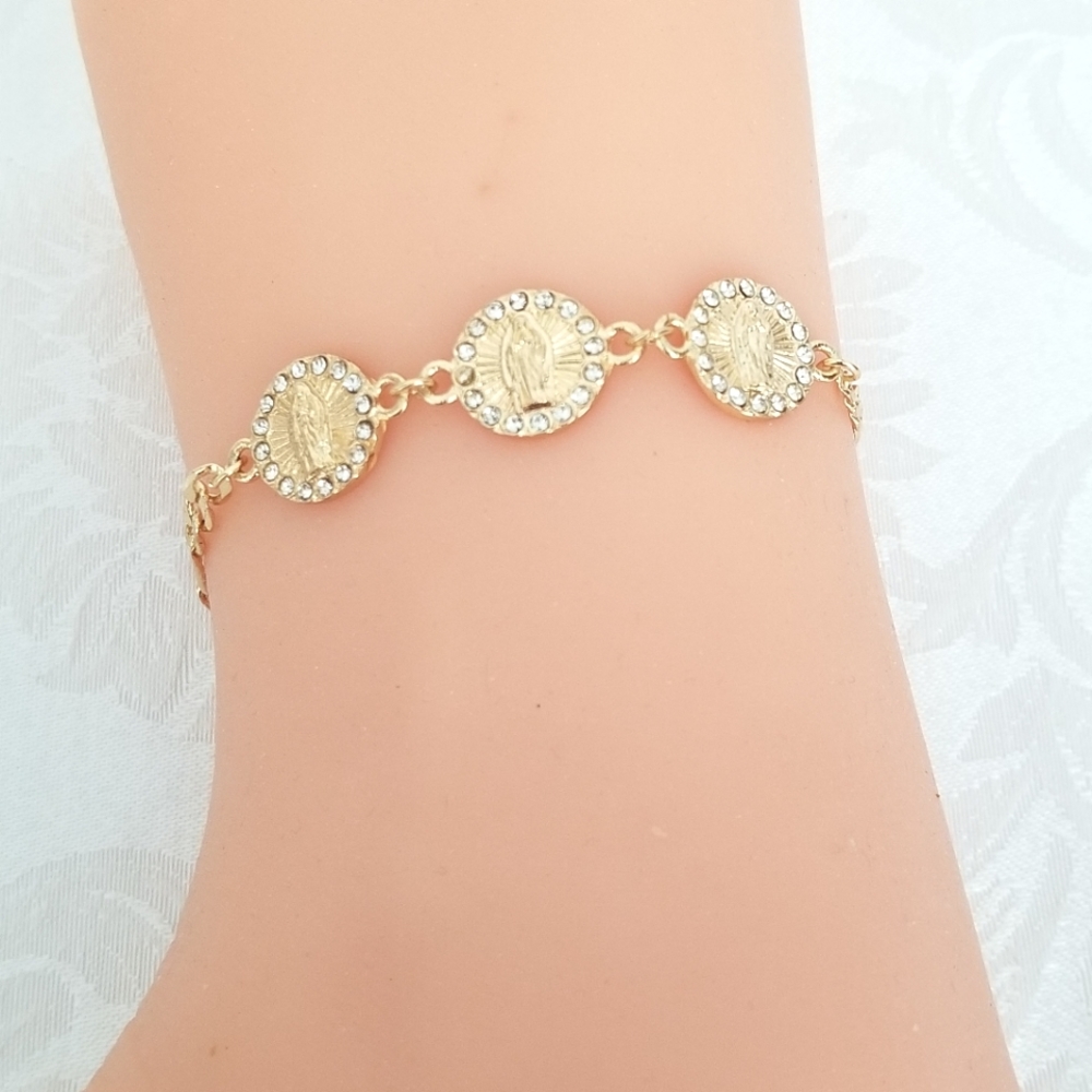 Guadalupe Women's Bracelet. 14K Gold Plated. New